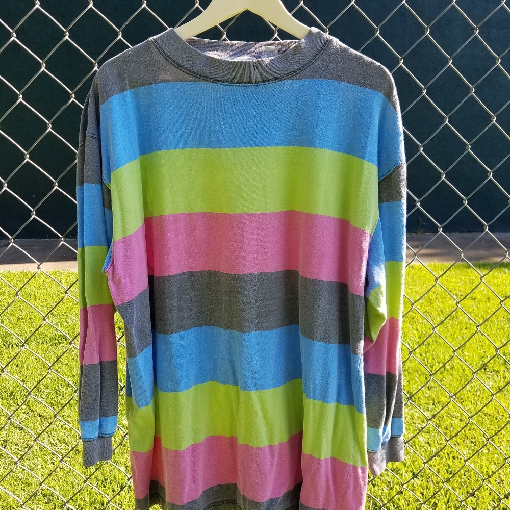 90s retro color block long sleeve